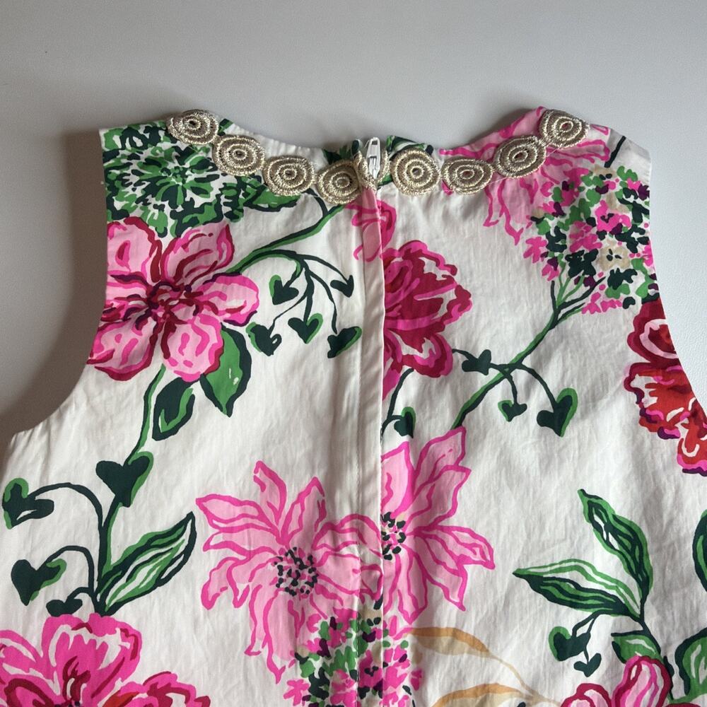 Lilly Pulitzer Girls Size 8 Little Lilly Classic Floral Shift Dress Pink Green - Picture 6 of 14